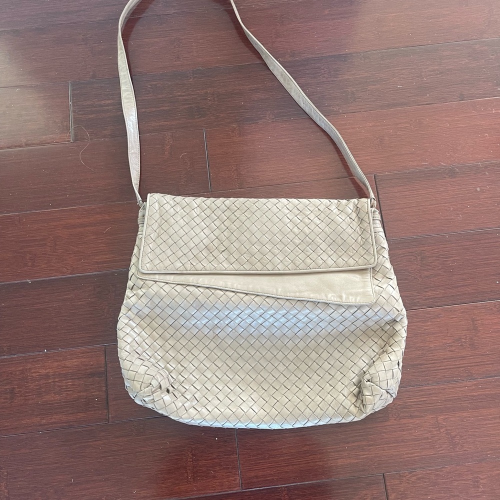 Bottega Veneta grey Woven Shoulder Bag
